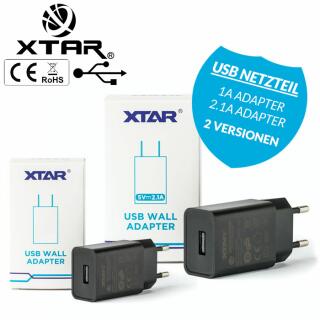 Xtar USB Adapter Netzteil 2.1A / 1A 230V