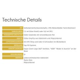 Vapor Giant V6 M RTA Tank - 7,5ml 25mm Verdampfer