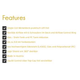 Vapor Giant V6 M DLC Black Edition RTA Tank - 7,5ml 25mm Verdampfer