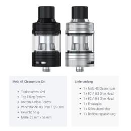Eleaf Melo 4S Tank - 25mm 4ml EC Verdampfer