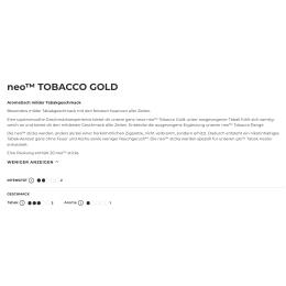 Neo Tobacco Gold - Glo Hyper Neo Sticks
