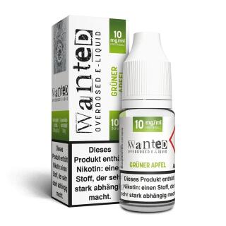 Wanted Overdosed Nikotinsalz Liquid 10ml - grüner Apfel