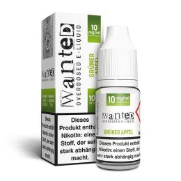 Wanted Overdosed Nikotinsalz Liquid 10ml - gr&uuml;ner Apfel